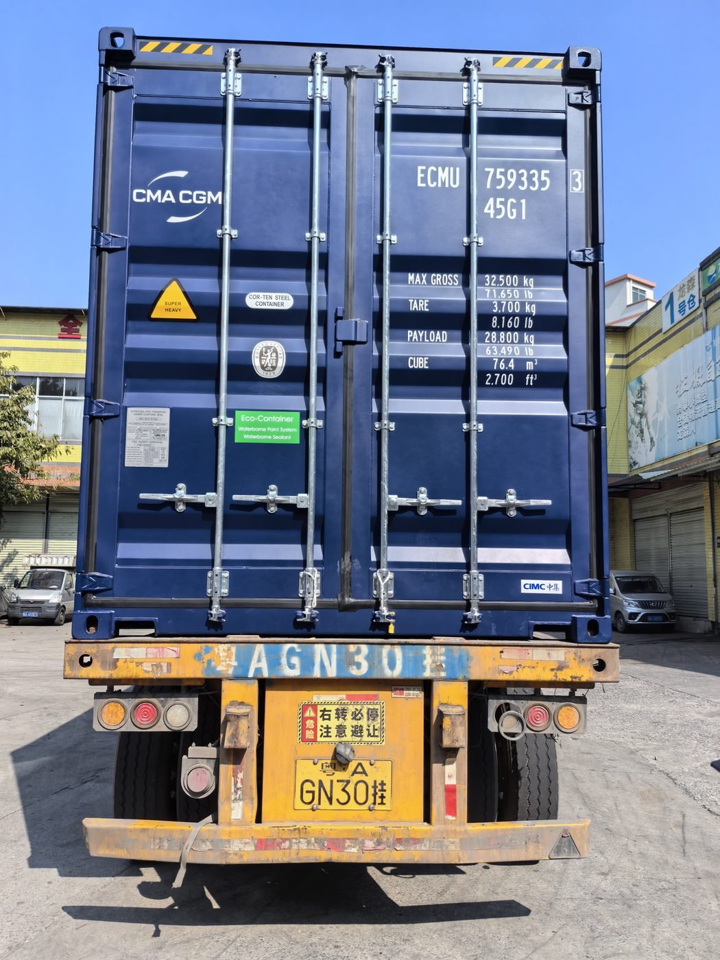 Container loaded and ready for export